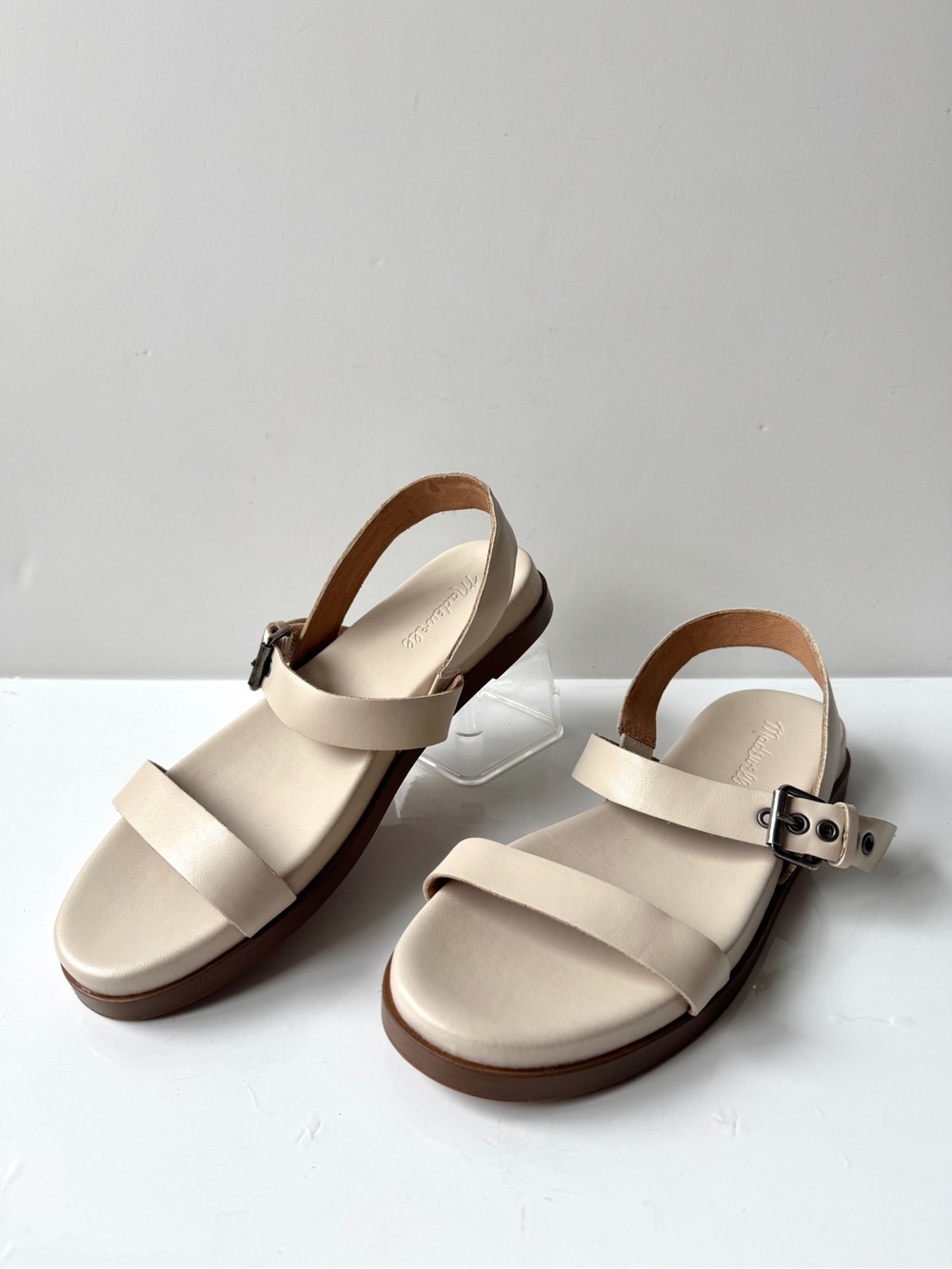 Madewell Louisa Double-Strap Slingback Sandals in pale oyster Size 8